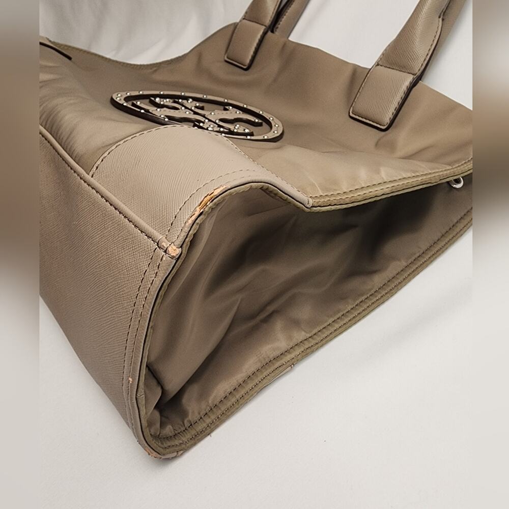 Tory Burch Ella Studded Tan Tote Bag - Picture 5 of 16